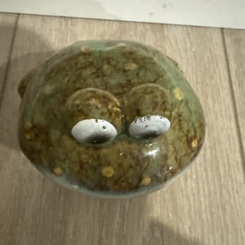 Vintage 1970's Green Sink‎ Frog Ceramic Frog Sponge Holder-Excellent